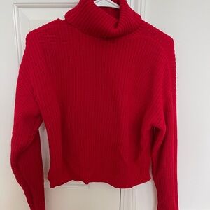 Forever 21 Vibrant Red Cowl Neck Sweater
